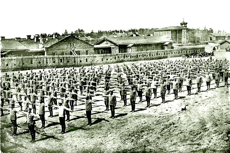 Чехи празднуют День Соколов на Транссибе. 1919 г.